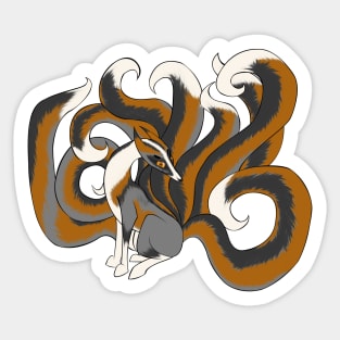 Nine tailed platinum cross fox Sticker